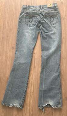 Size 7 Distressed Tyte Y2K Low Rise Bootcut Jeans Grunge